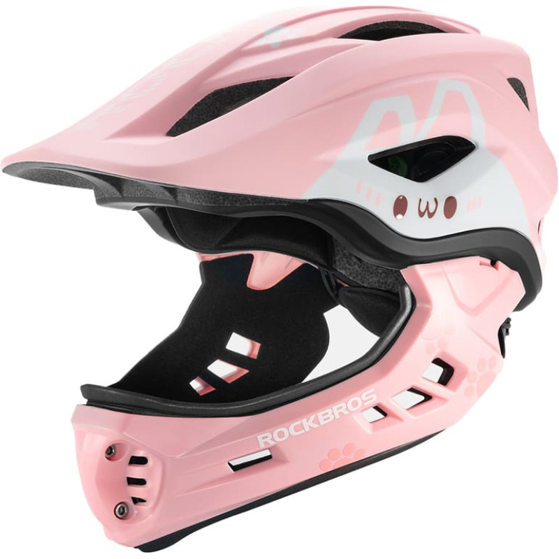 Rockbros TT-32002 Rabbit Children's Bike Helmet with Detachable Chin Size M (54-58) - Pink