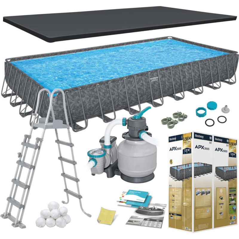 Bestway Dārza baseina rāmis 956 x 488 x 132 cm 11 collas 561KJ