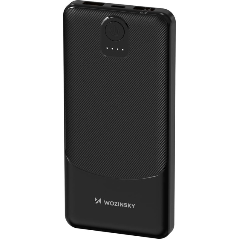Wozinsky Powerbank Wpower WPBBK-2 10000mAh USB-A USB-C - melns
