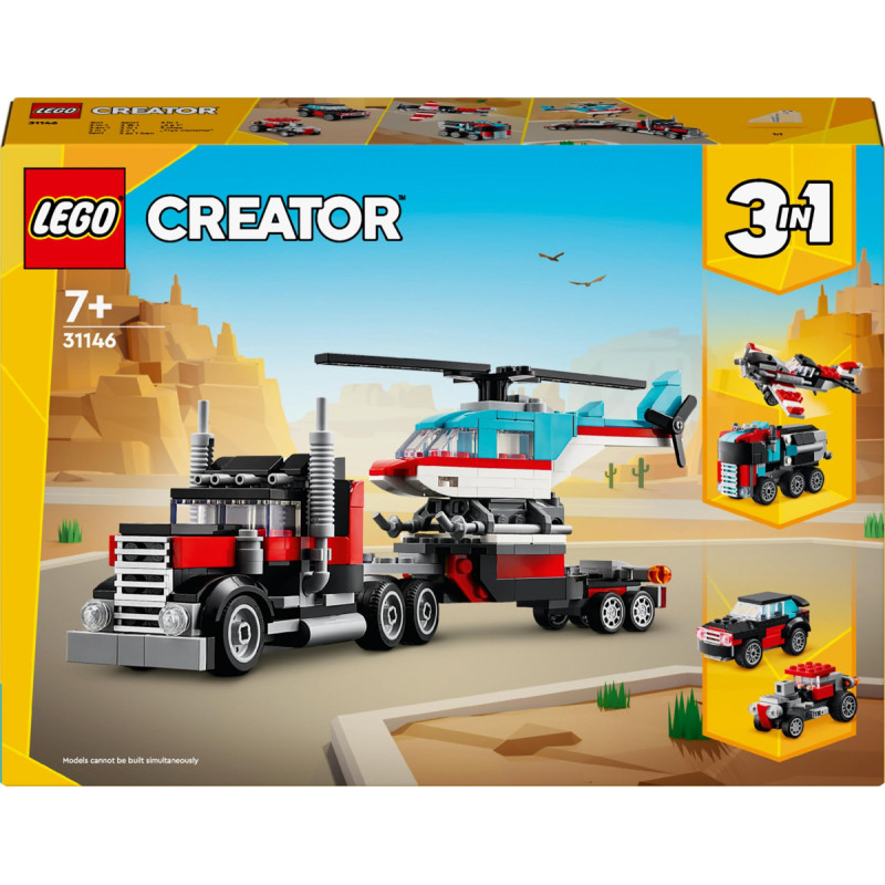Lego Flatbed Truck with Helicopter 31146