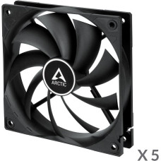 Arctic F12 PWM korpusa ventilators, 4 kontaktu, 120 mm, melns, 5 gab.