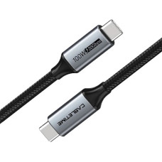 Cabletime Augstākās kvalitātes kabelis USB3.1, USB-C - USB-C, 20 Gb/s, 100 W, 20 V/ 5 A, 4K/ 60 Hz, 2 m