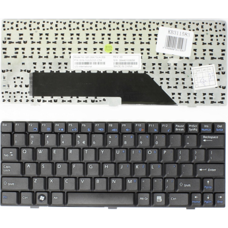 MSI Wind tastatūra: U90, U100, U110, U12