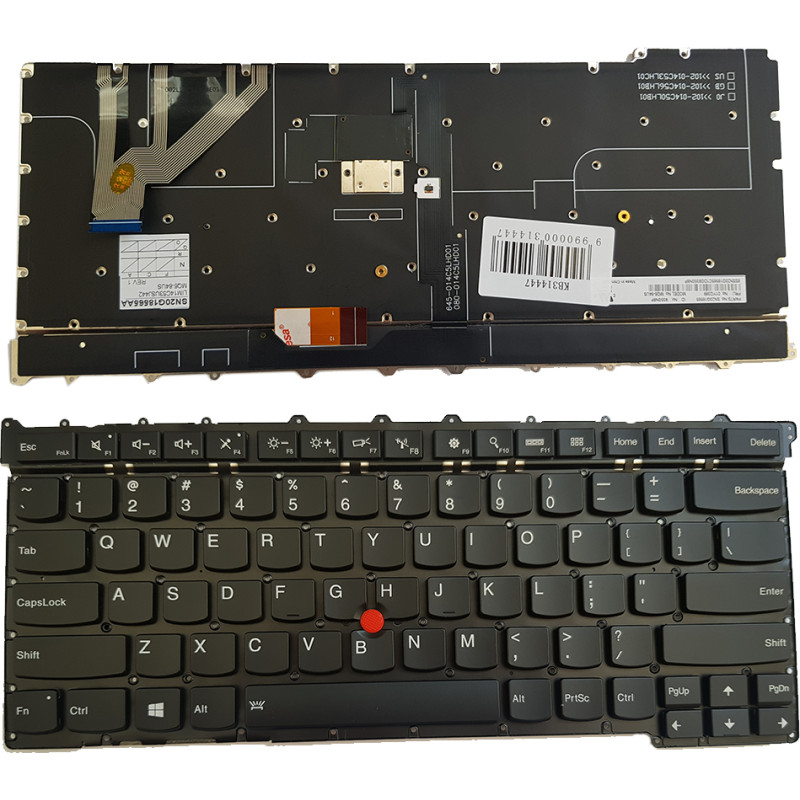 Lenovo X1 Carbon 3. paaudzes tastatūra, ASV
