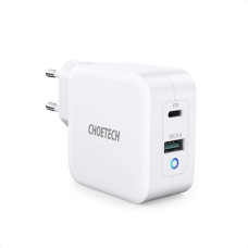 Choetech Lādētājs CHOETECH GaN USB Type-C, Type-A: 65W, PD, QC