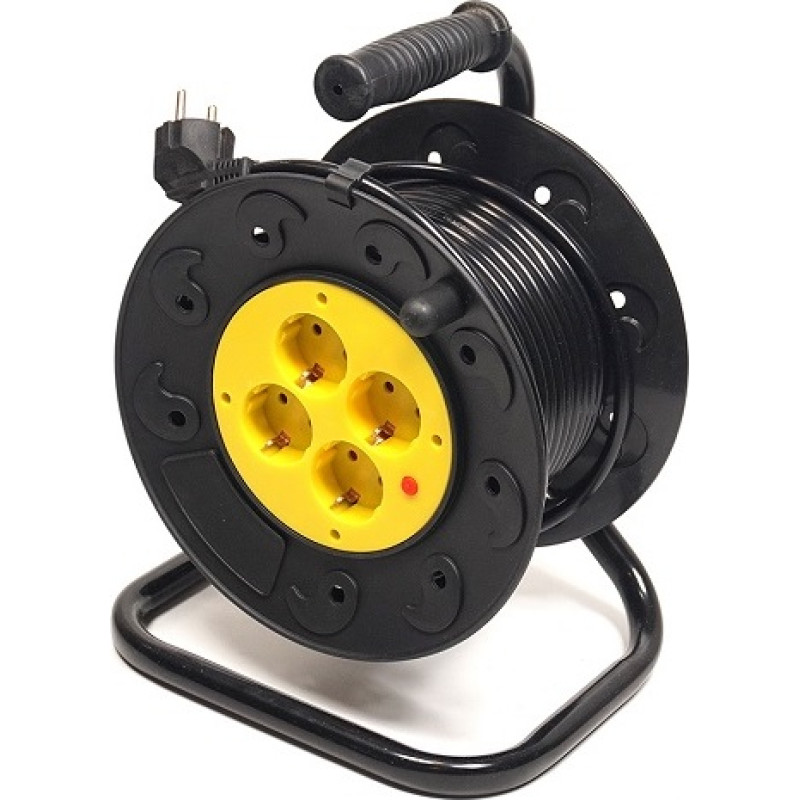 EXD Pagarinātājs ar spoli 15m, 4 rozetes, 3x1.5mm2