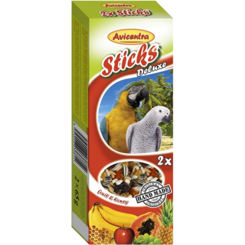 Placek Papildbarība putniem - AVICENTRA Sticks fruit for big parrots 2*60gr