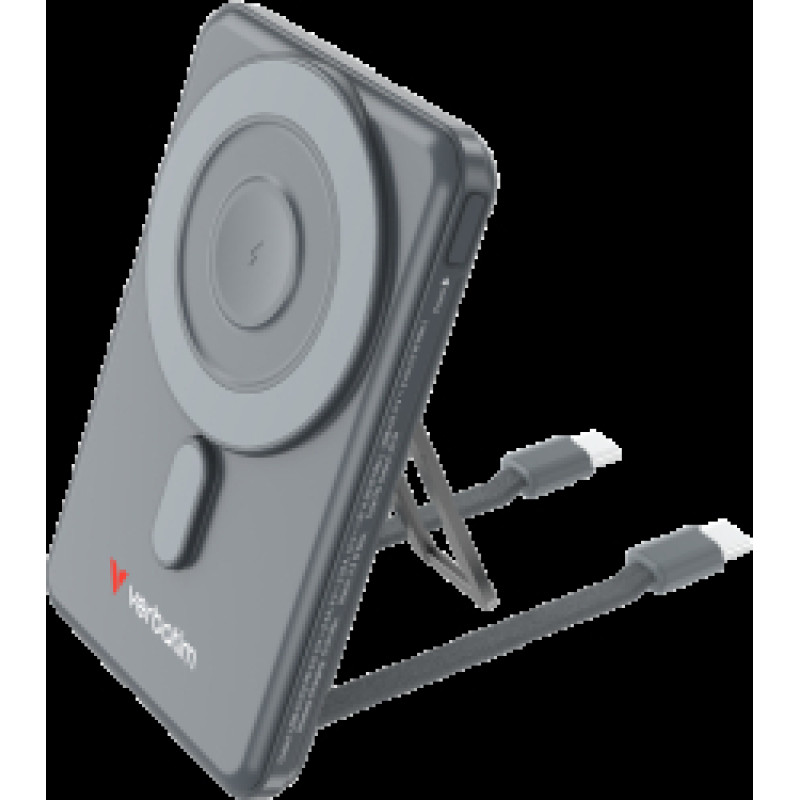 Enerģijas krātuve Verbatim Charge n Go 5000mAh Magnetic Wireless Charging Grey - 2 cables