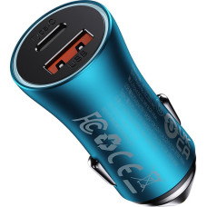 Baseus Golden Contactor Max USB USB-C 60W QC ātrais automa&scaron;īnas lādētājs, zils