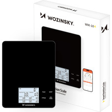 Wozinsky Viedie virtuves svari ar displeju un Bluetooth lietojumprogrammu 10 kg - melni