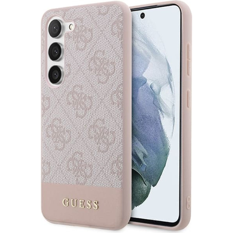 Guess GUHCS23SG4GLPI S23 S911 różowy|pink hard case 4G Stripe Collection
