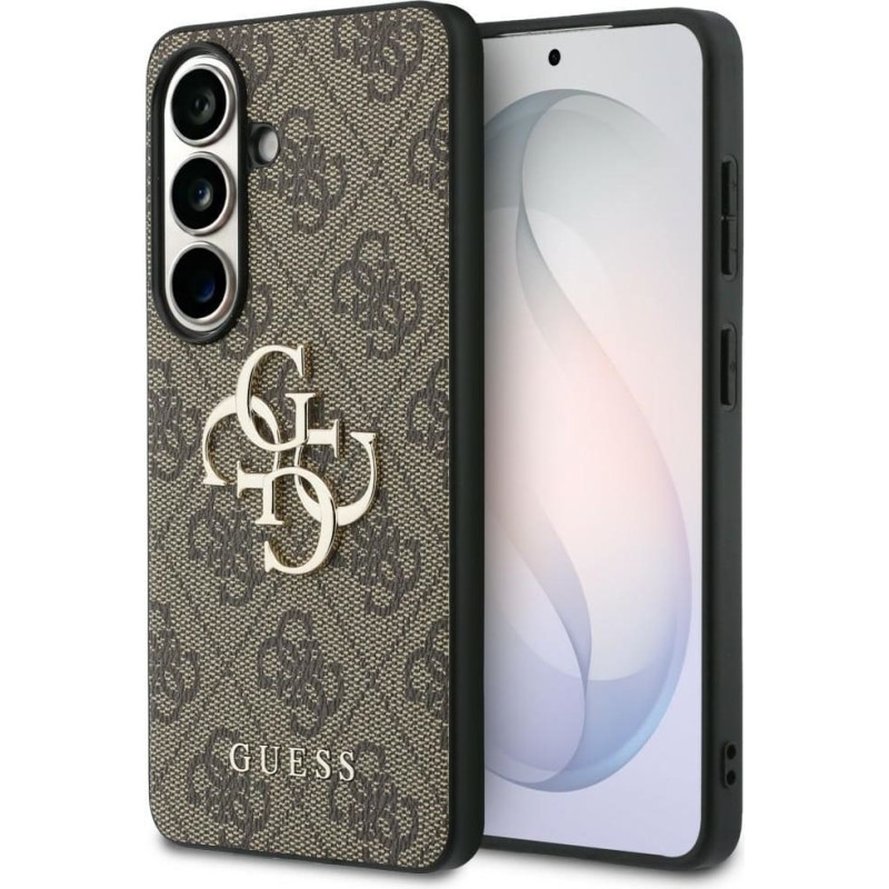 Guess PU 4G Metal Logo Case for Samsung Galaxy S26+ Brown