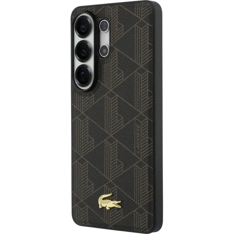 Lacoste PVC Blend Monogram Gold Logo Magnetic Case for Samsung Galaxy S26 Ultra Brown