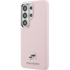 Karl Lagerfeld Grained PU Leather K&CH Heads Magnetic Case for Samsung Galaxy S26 Ultra Pink