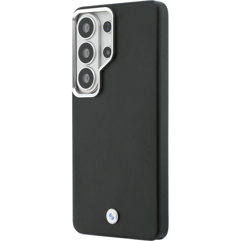 BMW Signature PU Leather Metal Logo Magnetic Case for Samsung Galaxy S26 Ultra Black