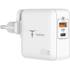 T-Phox WALL CHARGER T-PHOX MEGA T-PP09 GAN PD 65W USB|USB-C WHITE