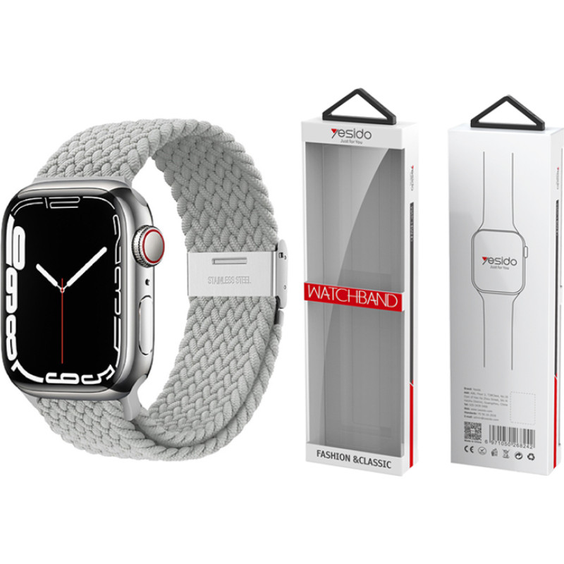 Yesido WB23 APPLE WATCH BRAIDED STRAP 38|40|41 SILVER