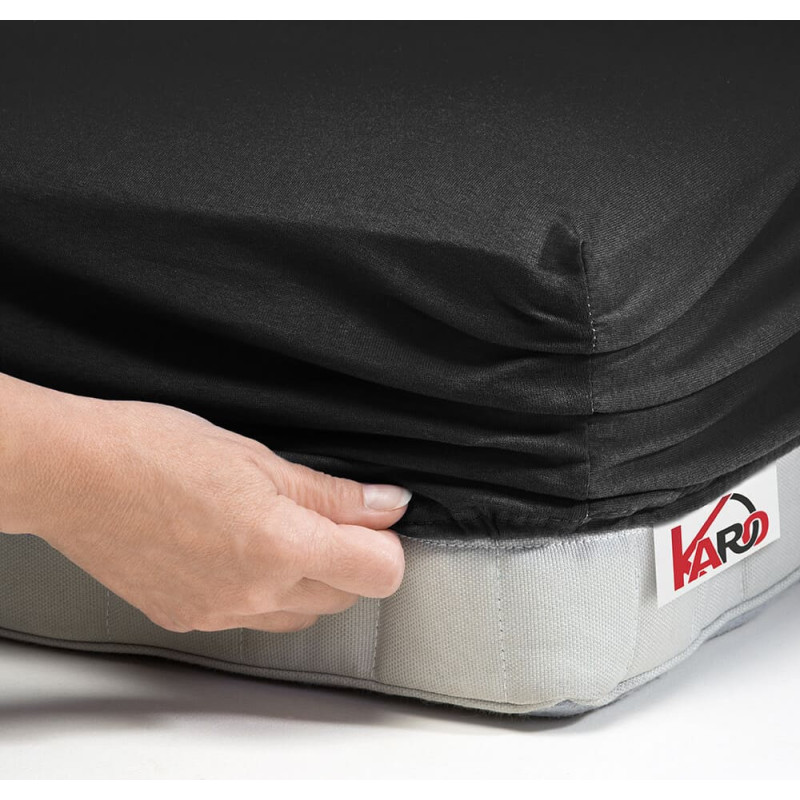 Džersijai pieguļošs palags 90x200 melns 044 biezs 150g/m2