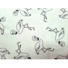 Kokvilnas gultasveļa 180x200 1001E balta Flamingo Flamingos melna no abām pusēm šūta