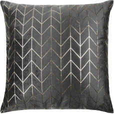 Dekoratīvā spilvendrāna 45x45 Nord grafīta zelta zigzaga samts