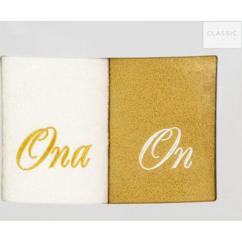 Dvieļu komplekts kastītē 2 gab 50x90 Ona krēmveida sinepes