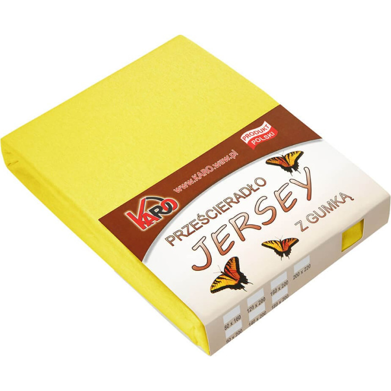 Džersijai pieguļošs palags 200x200 dzeltens citrons 004 biezs 150g/m2