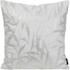 Dekoratīvā spilvendrāna 45x45 Blink 22 B balta ar zelta lapu apdruku, velūrs