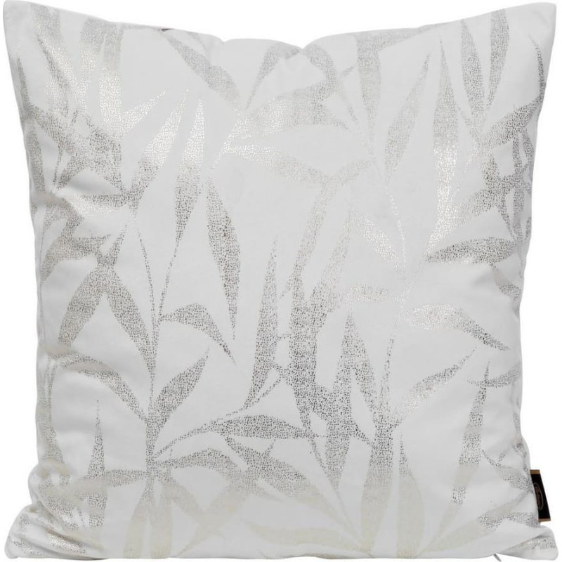 Dekoratīvā spilvendrāna 45x45 Blink 22 B balta ar zelta lapu apdruku, velūrs