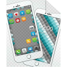 Jauniešu gultas pārklājs Holland 170x210 K 43 Telefons Smartfon iPhone balts pelēks emotes divpusējs dekoratīvs stepēts gulta 3303 Telefons