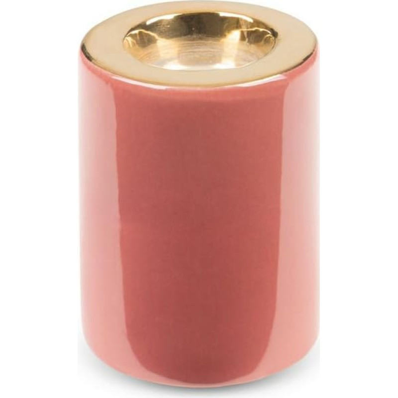 Keramikas svečturis Sibel 8x8x10 tumši rozā zelts