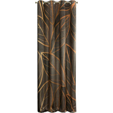 Aizkars 140x250 Alisma brūnas bēšas lapas gatavas ar velūra cilpām Limited Collection