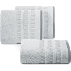 Dvielis 70x140 Nastia sudrabs ar žakarda apmali eko frotē stila svītrās 500 g/m2