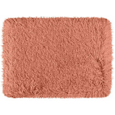 Paklājs 75x150 Celia coral pinkains ar gariem matiem un sudraba pavedienu
