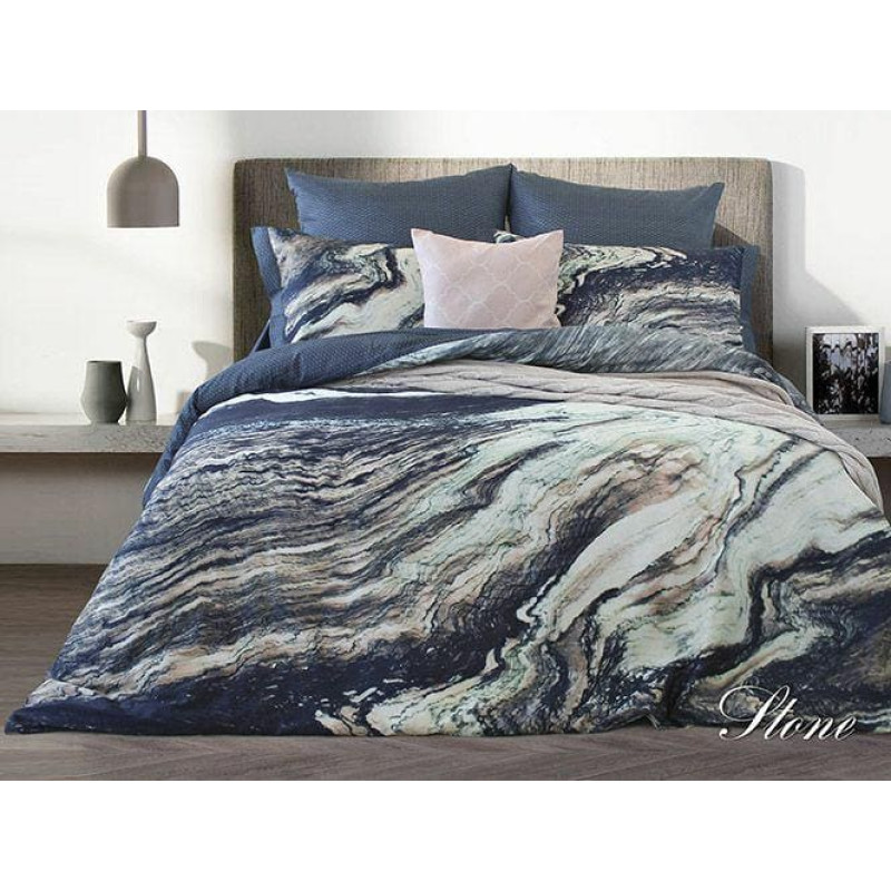 Satīna gultas veļa 210x200 grafīta piparmētru Lusso D42 spilvendrānas 2x50/70 2x50/60 pieguļošs palags 220x240