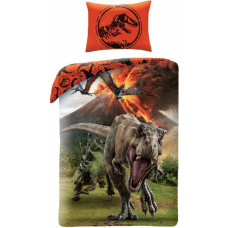 Kokvilnas gultas veļa 140x200 Jurassic World Park Jurassic dinozauri T-Rex vulkāns 1881 spilvendrāna 70x90