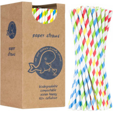 Gsg24 BIO ekoloģiskie papīra salmiņi PAPER STRAWS 6/205mm - maisījums 250gab.