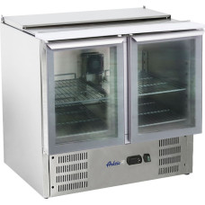 Arktic 2-durvju stiklots salātu ledusskapja galds ar pārsegu priekš 2x GN1/1 3x GN1/6 247 l - Hendi 236246