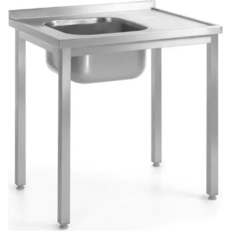 Hendi Skrūvējams tērauda sienas galds ar izlietni LEFT 100x60x85 cm - 812648