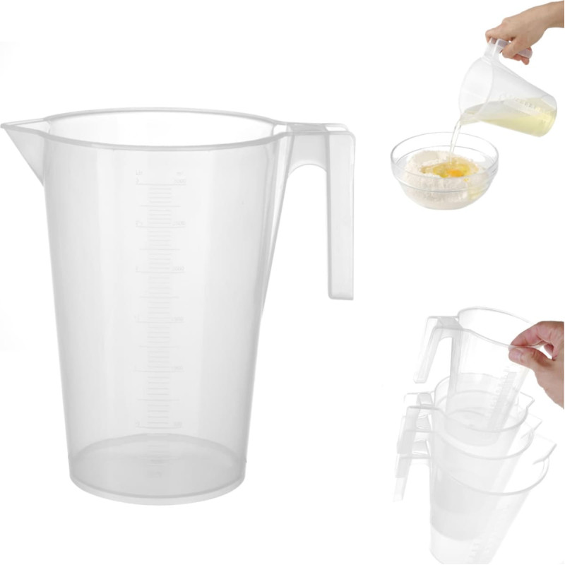 Hendi Virtuves mērkanna ar mērglāzi no polipropilēna, sakraujama 3L - 567845