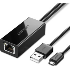 Ugreen Ārējais LAN adapteris micro USB 100Mbps priekš Chromecast 1m melns