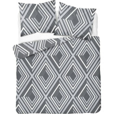 Kokvilnas gultas veļa 180x200 pelēka ģeometrija 4566 B kokvilna 16