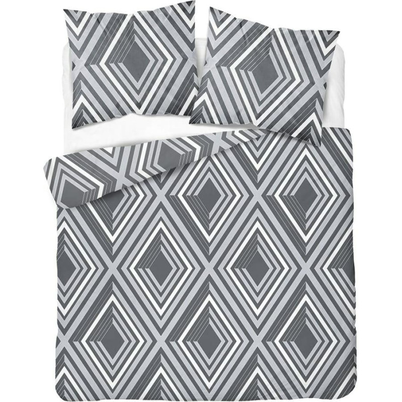 Kokvilnas gultas veļa 180x200 pelēka ģeometrija 4566 B kokvilna 16