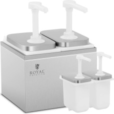 Royal Catering Divkāršs mērču dozators ar nerūsējošā tērauda sūkni, 2 x 2 l