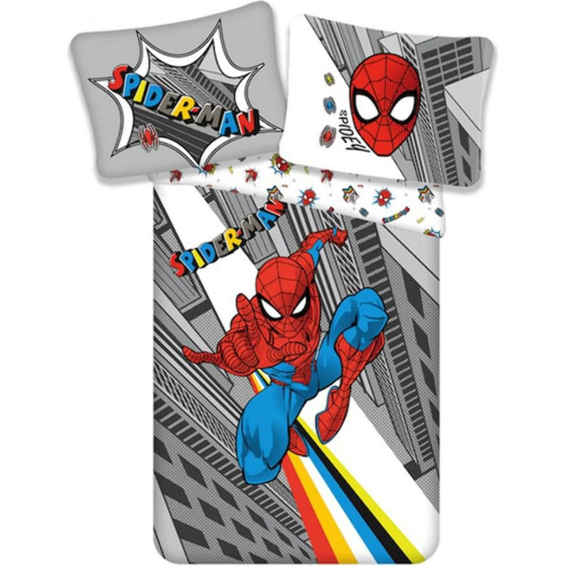 Kokvilnas gultas veļa 140x200 Spiderman Spider Man pop 1568 spilvendrāna 70x90