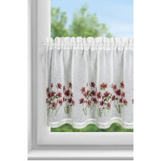 Zazdrostka 60x150 Isa ziedi, balti bordo, gatavi E12 tunelim