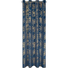 Aizkars 140x250 Elena tumši zilas samta lapas gatavas ar E11 starplikām