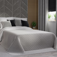 VELVI Dekoratīvais gultas pārklājs, izmērs 220x240cm, krāsa 020 pelēka VELVI0/NAP/020/220240/1