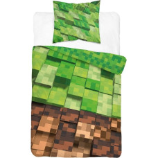 Kokvilnas gultas veļa 140x200 Minecraft zaļa spēlētājiem 4663 A panelis 38