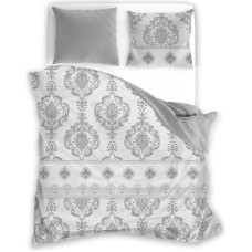 Satīna gultas veļa 140x200 Pure Sateen 014 pelēki ornamenti ar vienu spilvendrānu