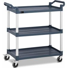 Royal Catering Servisa viesmīļa ratiņi, 3 plastmasas plaukti, 84 x 49 cm, līdz 150 kg